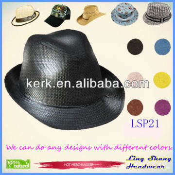 2013 Factory Price Fashion Black party hat ,100% paper straw weaving hat ,LSP21